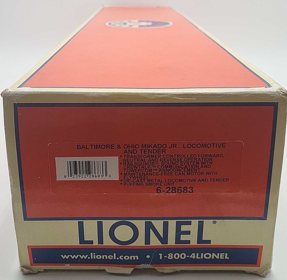 Lionel 6-28683 O B&O 4-8-4 Mikado Steam Locomotive #4529 EX/Box