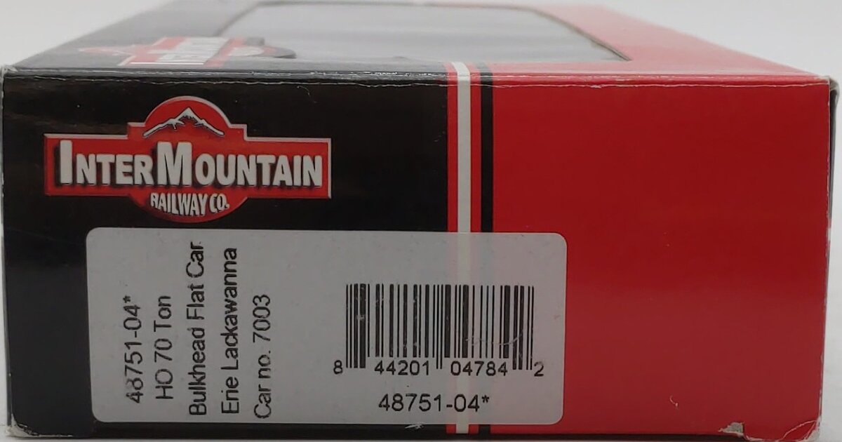 InterMountain 48751-04 HO Erie Lackawanna 70 Ton Bulkhead Flat Car #7003-Custom/Box