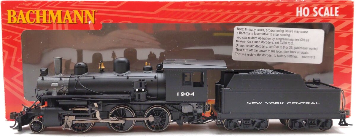Bachmann 51808 HO New York Central Alco 2-6-0 Steam Loco w/Sound & DCC #1904 LN/Box
