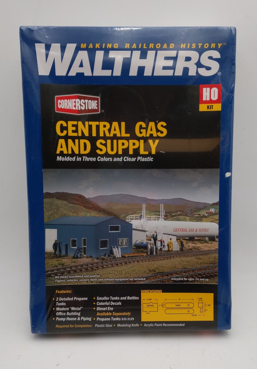 Walthers 933-3011 HO Scale CornerStone Central Gas And Supply Building Kit MT/Box