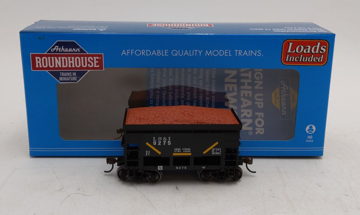 Roundhouse 87147 HO Lake Superior & Ishpeming 24' Ribbed Ore Car w/Load #9275