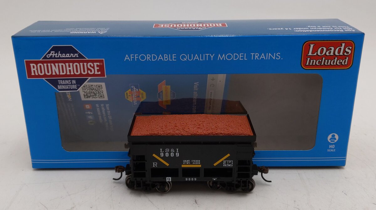 Roundhouse 87145 HO 24' Ribbed Ore Car w/Load, LS&I #9009