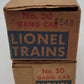 Lionel 50 Vintage O Motorized Gang Cars (2) VG/Box