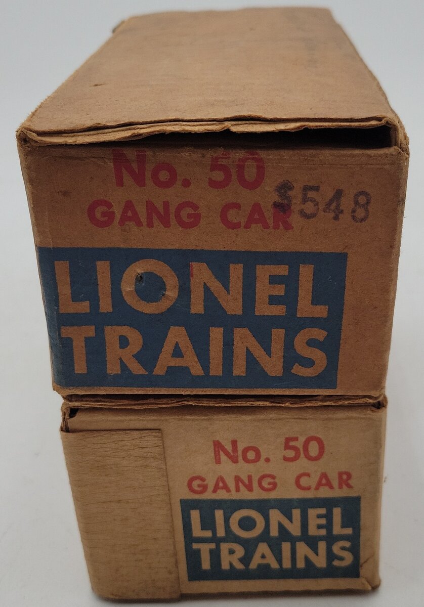 Lionel 50 Vintage O Motorized Gang Cars (2) VG/Box