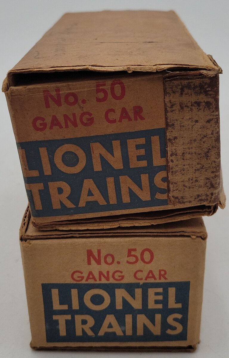 Lionel 50 Vintage O Motorized Gang Cars (2) VG/Box