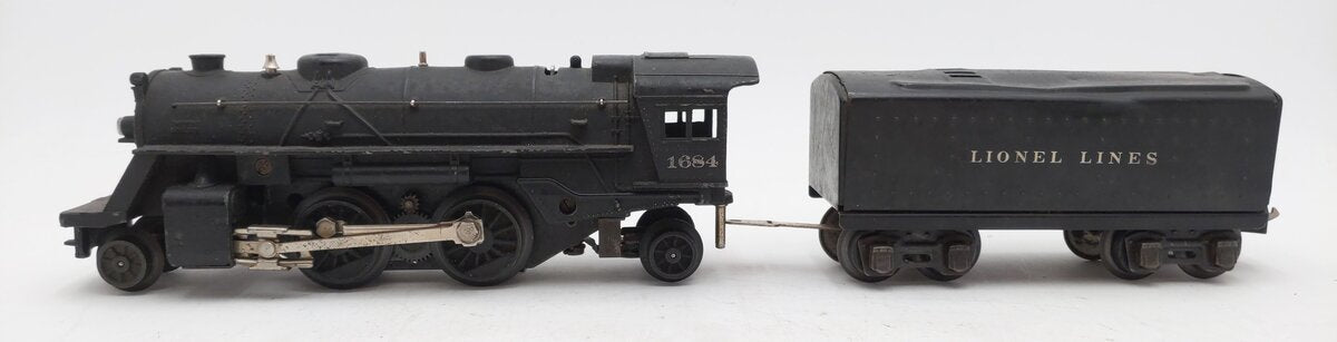 Lionel 1684 Vintage O Prewar 2-4-2 Steam Locomotive w/ 1689T Tinplate Tender VG