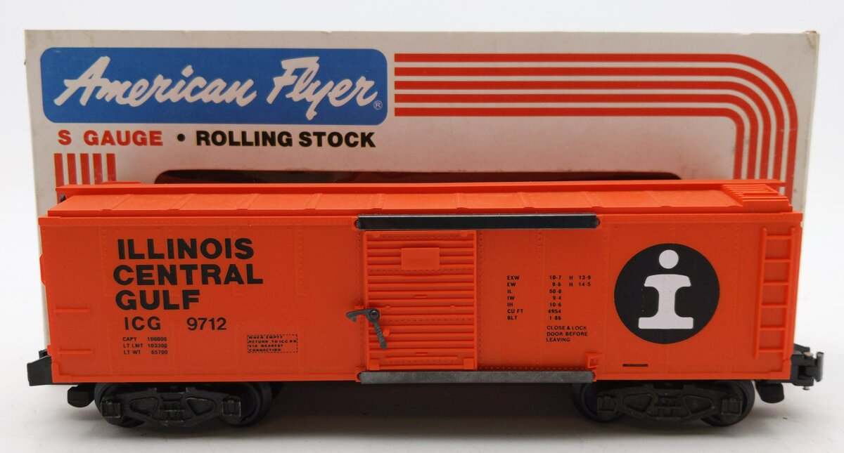 American Flyer 4-9712 S Gauge Illinois Central Gulf Boxcar #9712 EX/Box