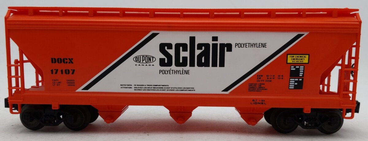 Lionel 6-17107 O Gauge Sclair 3-Bay Covered Hopper EX