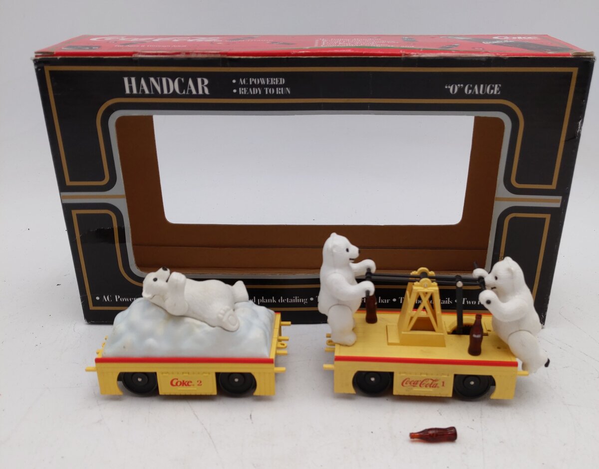 K-Line K2625-02 O Gauge Coca Cola Polar Bear Handcar & Trailer EX/Box