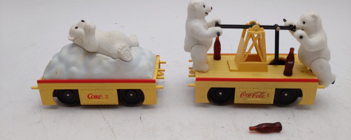 K-Line K2625-02 O Gauge Coca Cola Polar Bear Handcar & Trailer EX/Box