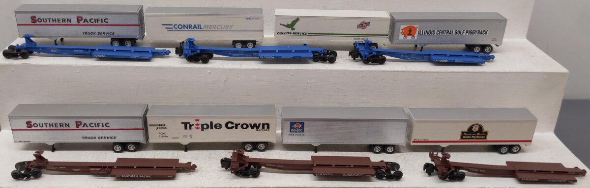 American Models S Scale Assorted Flatcars & Trailers [14] EX
