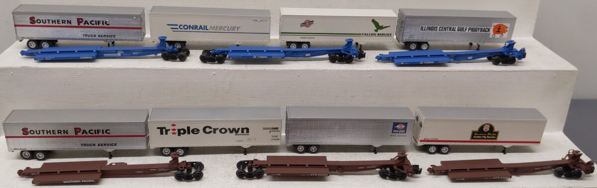 American Models S Scale Assorted Flatcars & Trailers [14] EX