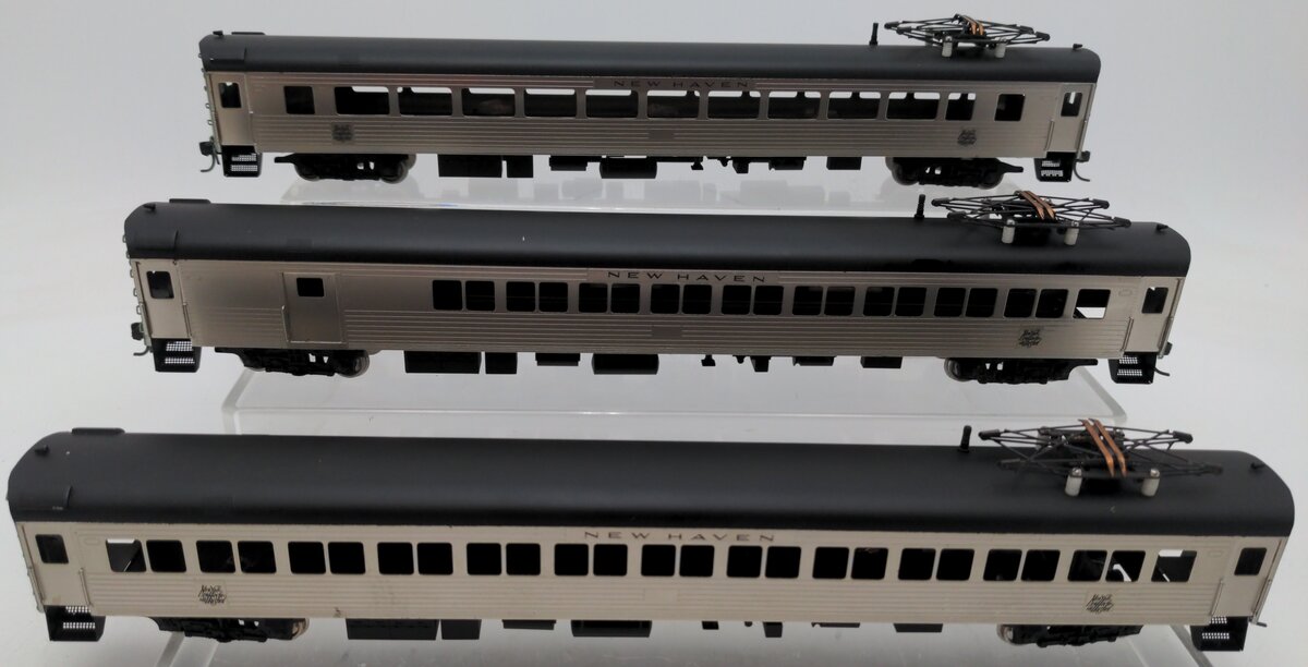 NJ International 340 HO Scale BRASS New Haven RR MU Cars (Set of 3) EX/Box