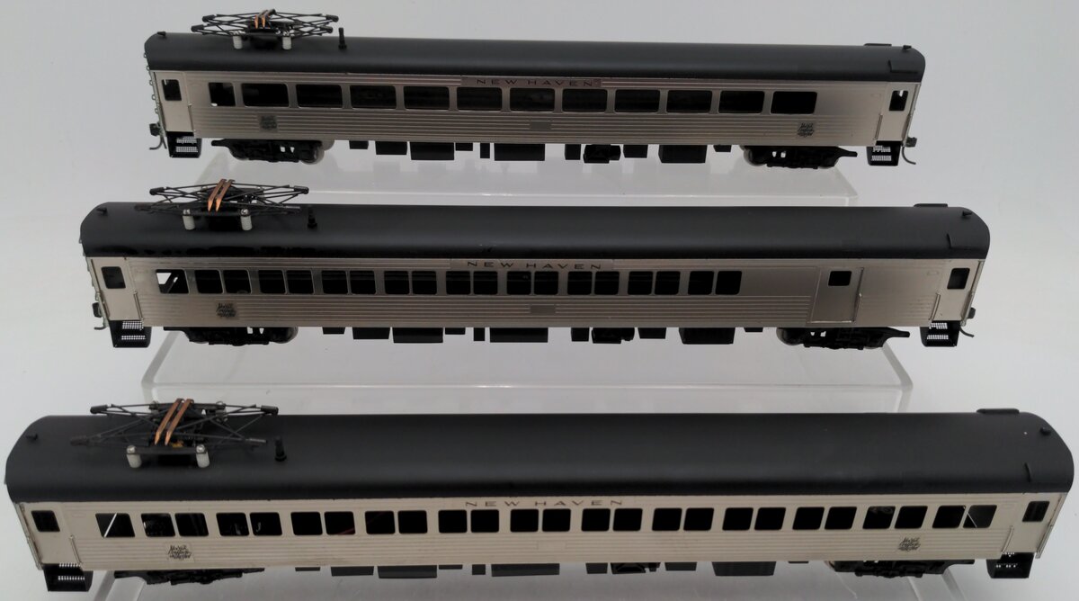 NJ International 340 HO Scale BRASS New Haven RR MU Cars (Set of 3) EX/Box