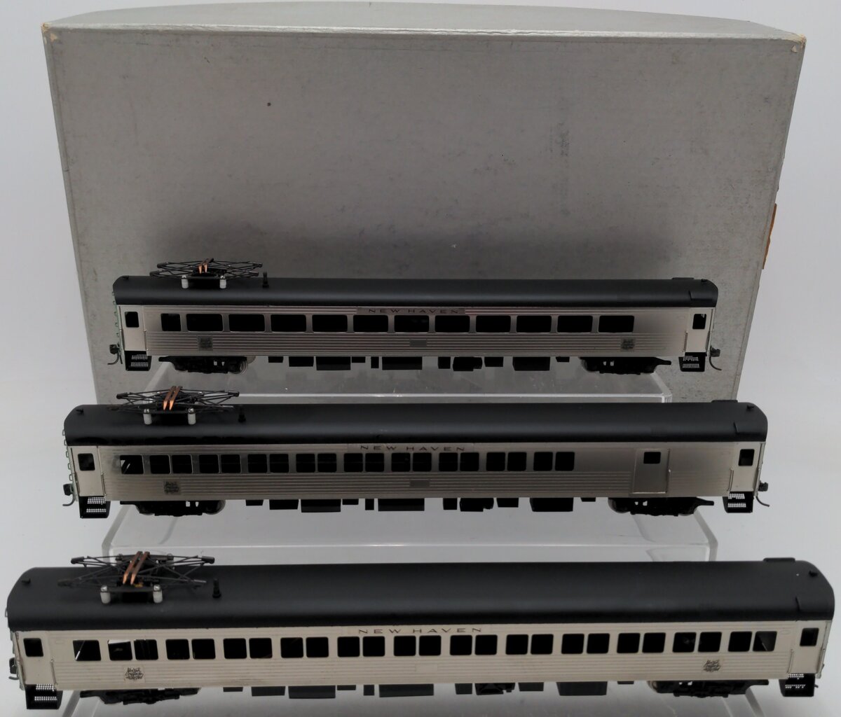 NJ International 340 HO Scale BRASS New Haven RR MU Cars (Set of 3) EX/Box