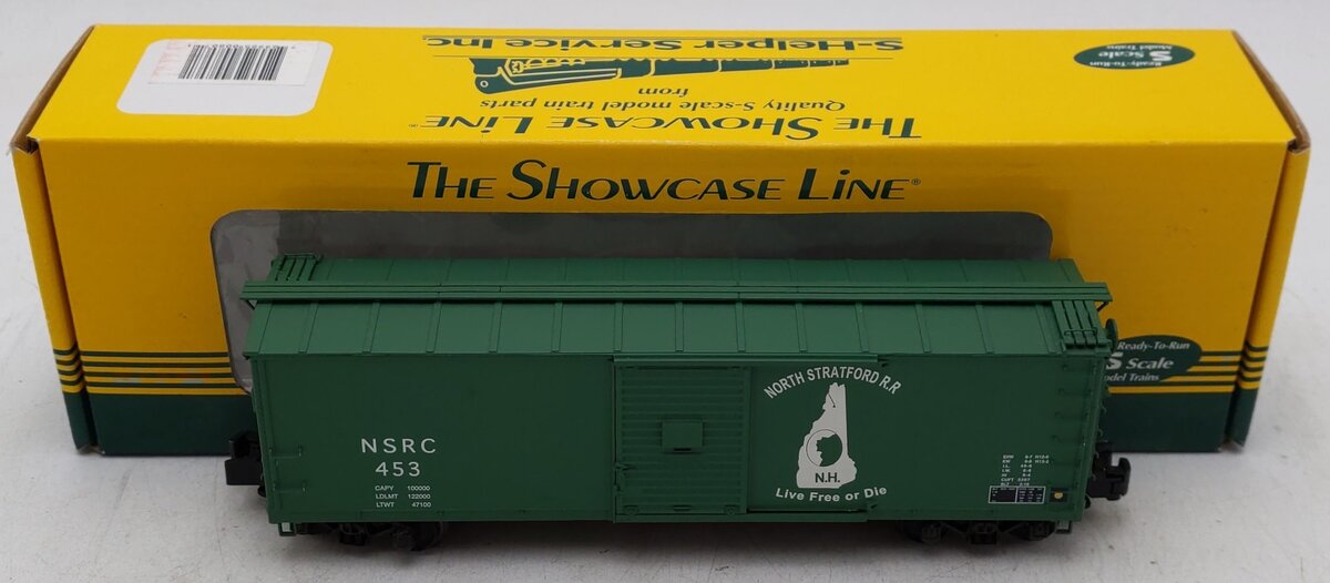 S-Helper 00807 S Scale North Stratford Railroad Rebuilt Boxcar #453 EX/Box