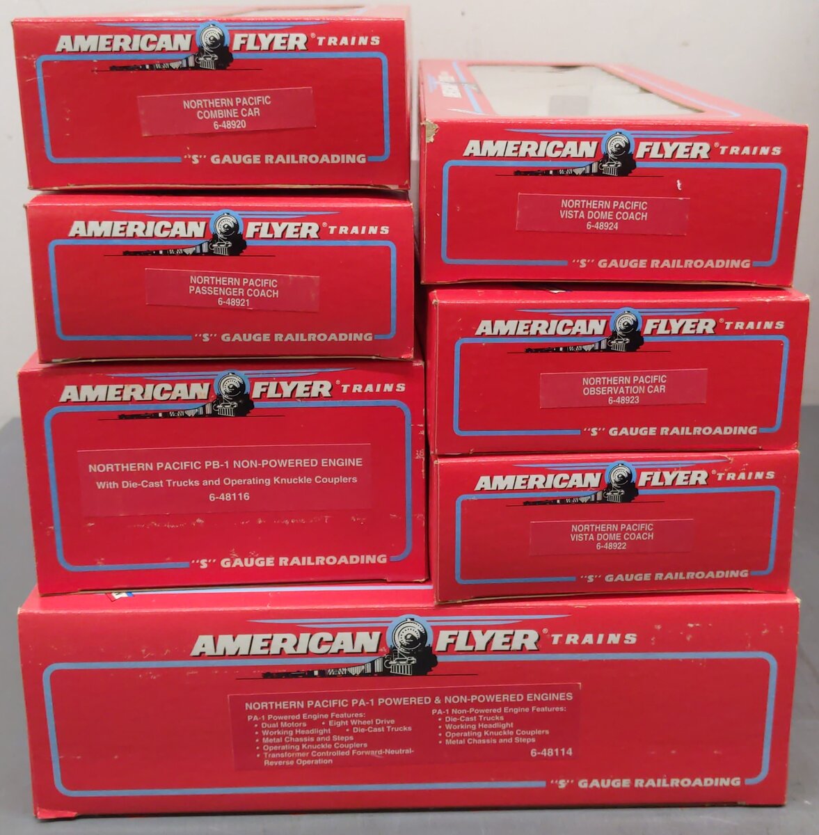 American Flyer 6-49602 Northern Pacific PA-1 S Gauge Diesel Passenger Train Set EX/Box