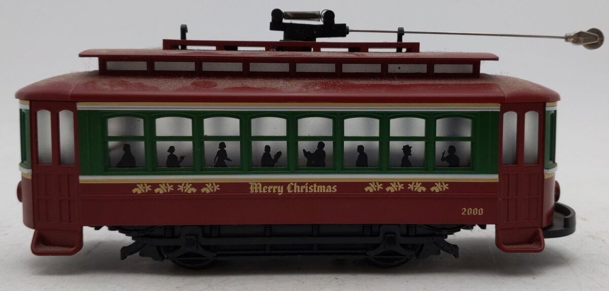MTH 30-4040-0 Christmas Theme RailKing O Gauge Trolley Set VG