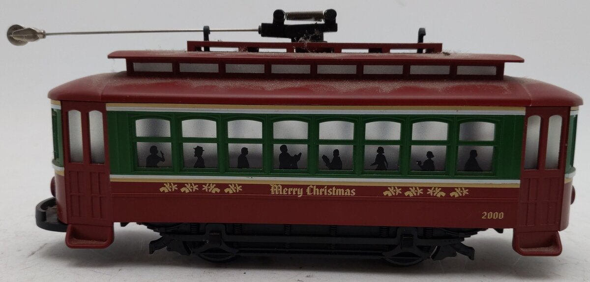 MTH 30-4040-0 Christmas Theme RailKing O Gauge Trolley Set VG
