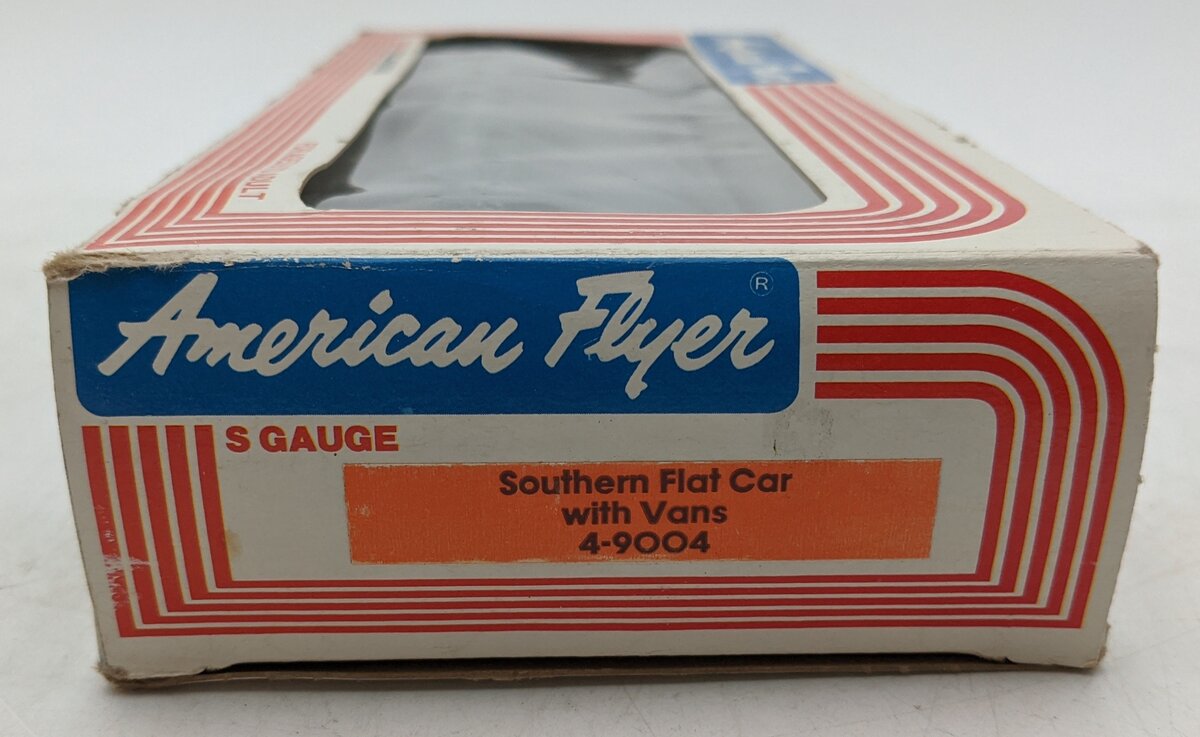 American Flyer 4-9004 S Gauge Southern Flatcar with Trailers NIB