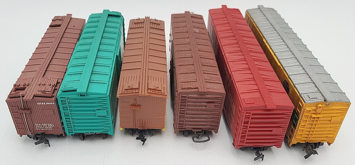 Mantua & Other HO Scale Assorted Boxcars: 49277, 29212, 1020, 8003, 77040 [6] VG
