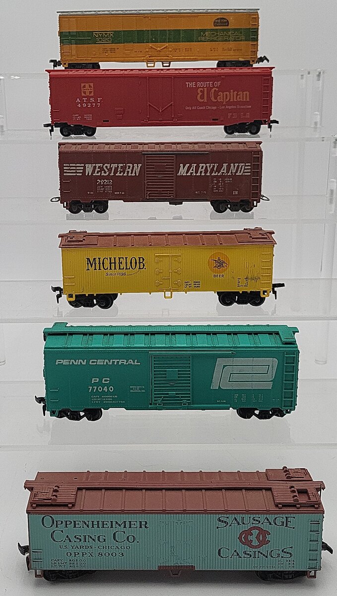 Mantua & Other HO Scale Assorted Boxcars: 49277, 29212, 1020, 8003, 77040 [6] VG