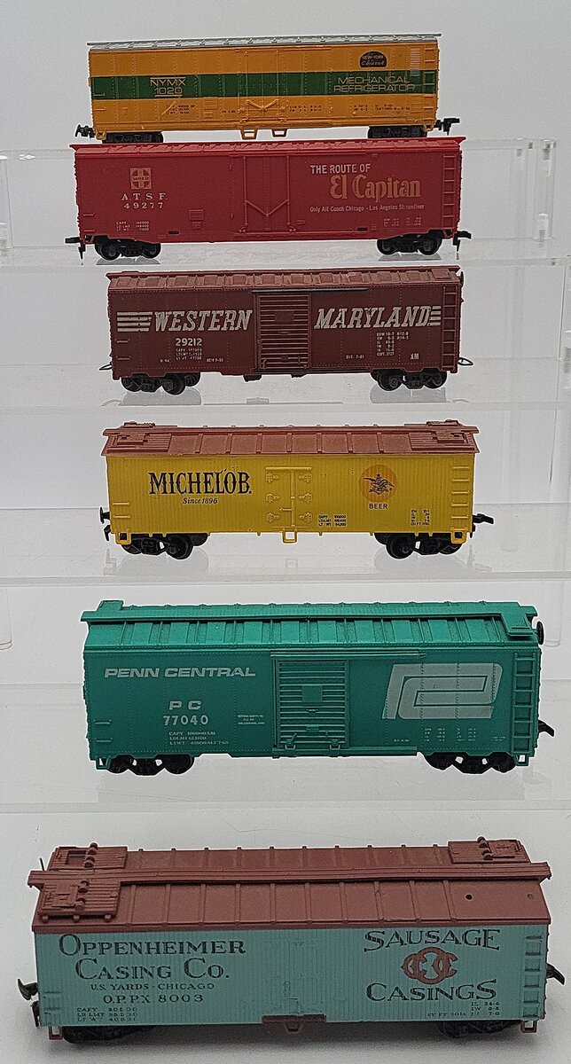 Mantua & Other HO Scale Assorted Boxcars: 49277, 29212, 1020, 8003, 77040 [6] VG