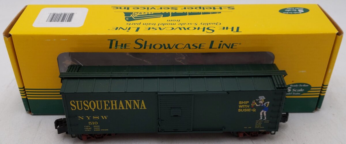 S-Helper 01150 S Gauge NYSW "Ship with Susie-Q" Single Door Boxcar #510 EX/Box