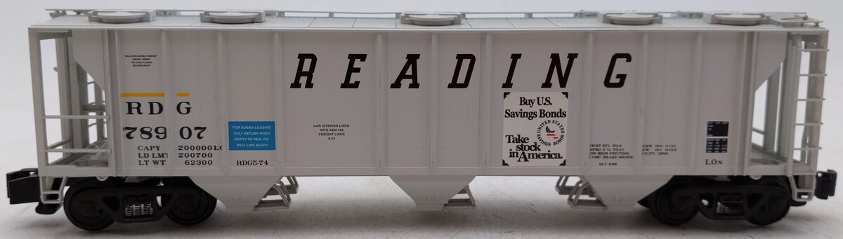 S-Helper 00976 S Scale Reading 3-Bay PS-2 Covered Hopper #78907 EX/Box