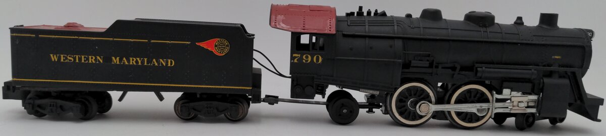 S Scale Western Maryland Steam Locomotive & Tender #790