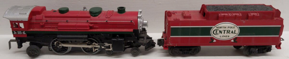 Lionel 6-30020 O North Pole Central Christmas Steam Locomotive & Tender #25 EX