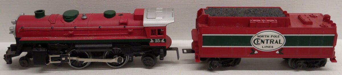 Lionel 6-30020 O North Pole Central Christmas Steam Locomotive & Tender #25 EX