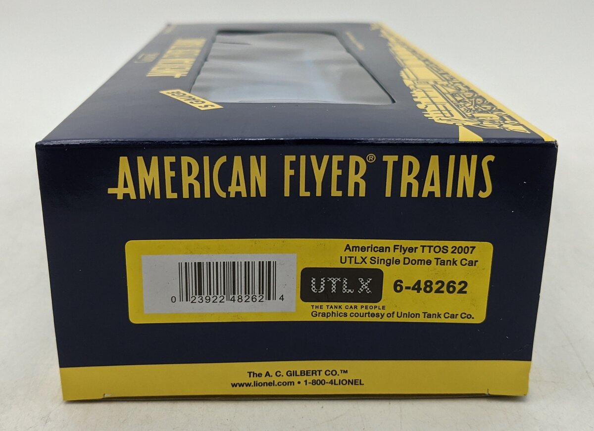 American Flyer 6-48262 S UTLX TTOS 2007 Single Dome Tank Car NIB