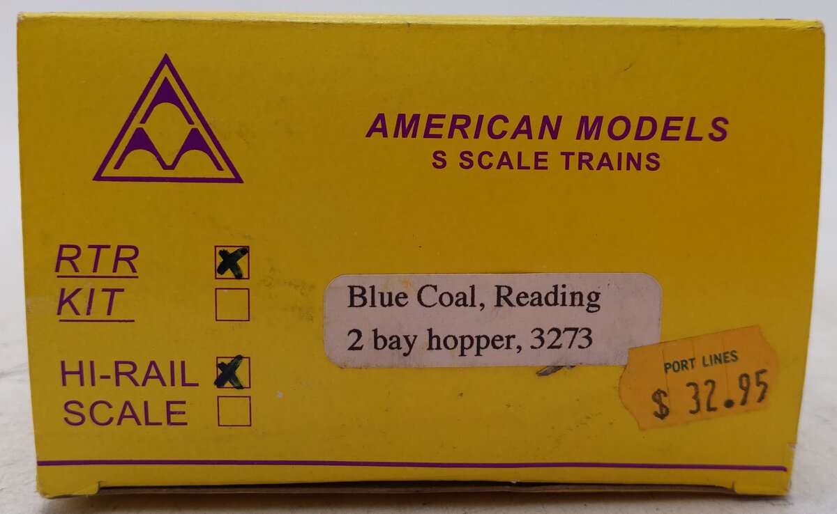 American Models 3273 S Reading Blue Coal 2-Bay Hopper #109844 EX/Box