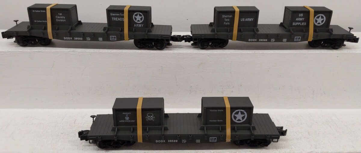 Weaver 12052 3 Car Set Flat Cars w/ Crates EX/Box