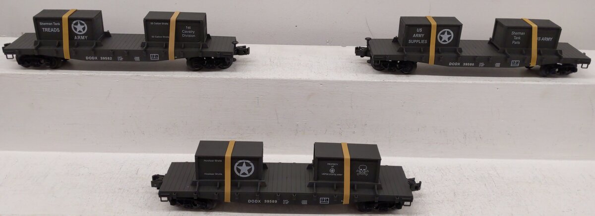 Weaver 12052 3 Car Set Flat Cars w/ Crates EX/Box