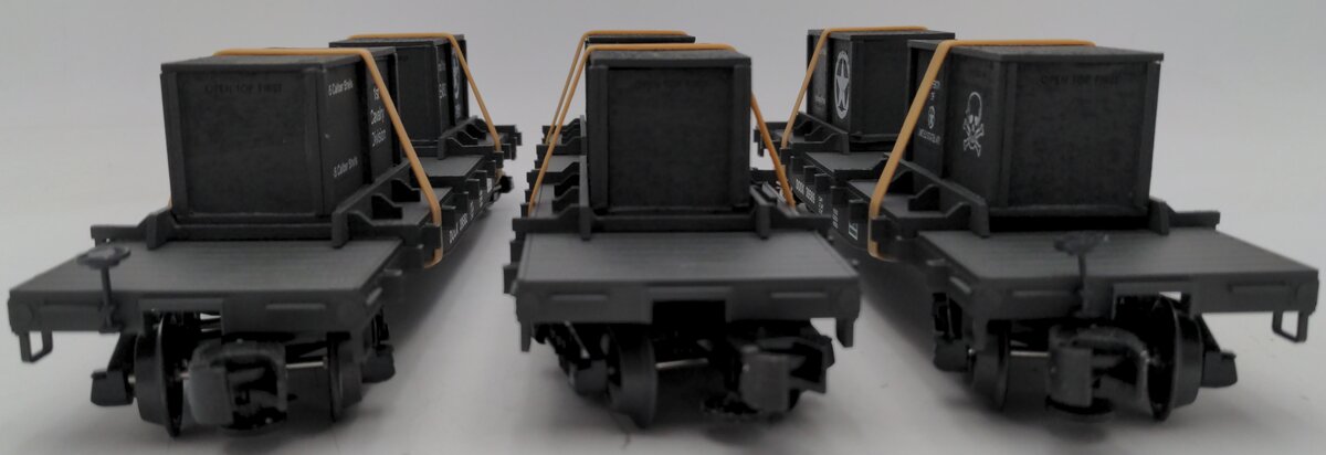 Weaver 12052 3 Car Set Flat Cars w/ Crates EX/Box