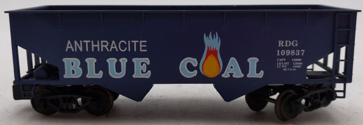 American Models 3273 S Gauge Reading Blue Coal 2-Bay Hopper #109837 EX/Box