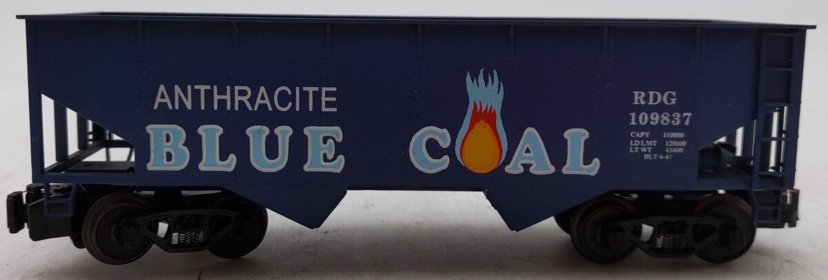 American Models 3273 S Gauge Reading Blue Coal 2-Bay Hopper #109837 EX/Box