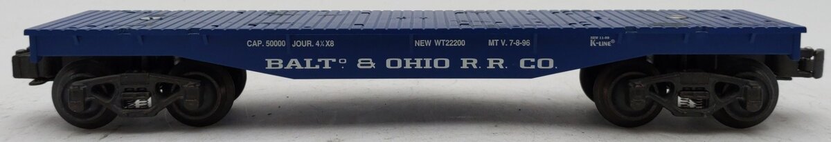 K-Line K661-1091 O Gauge Baltimore & Ohio Classic Flatcar #30830 EX