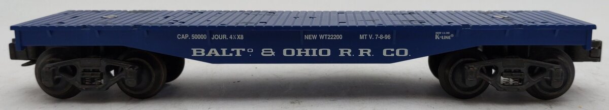 K-Line K661-1091 O Gauge Baltimore & Ohio Classic Flatcar #30830 EX