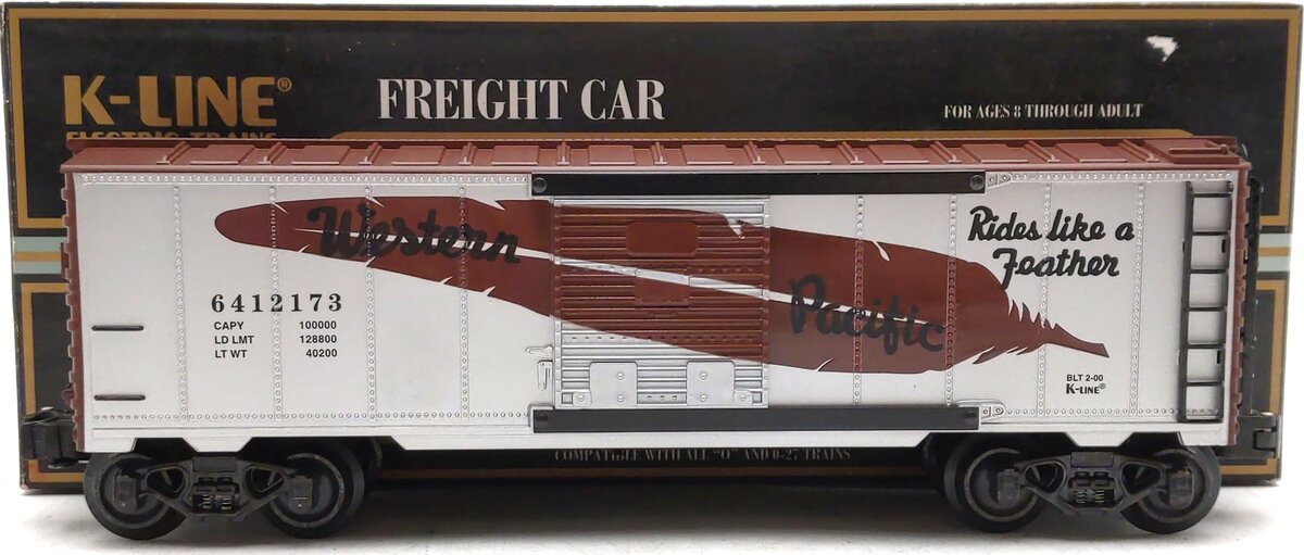 K-Line K641-2173 O Gauge Western Pacific Boxcar LN/Box