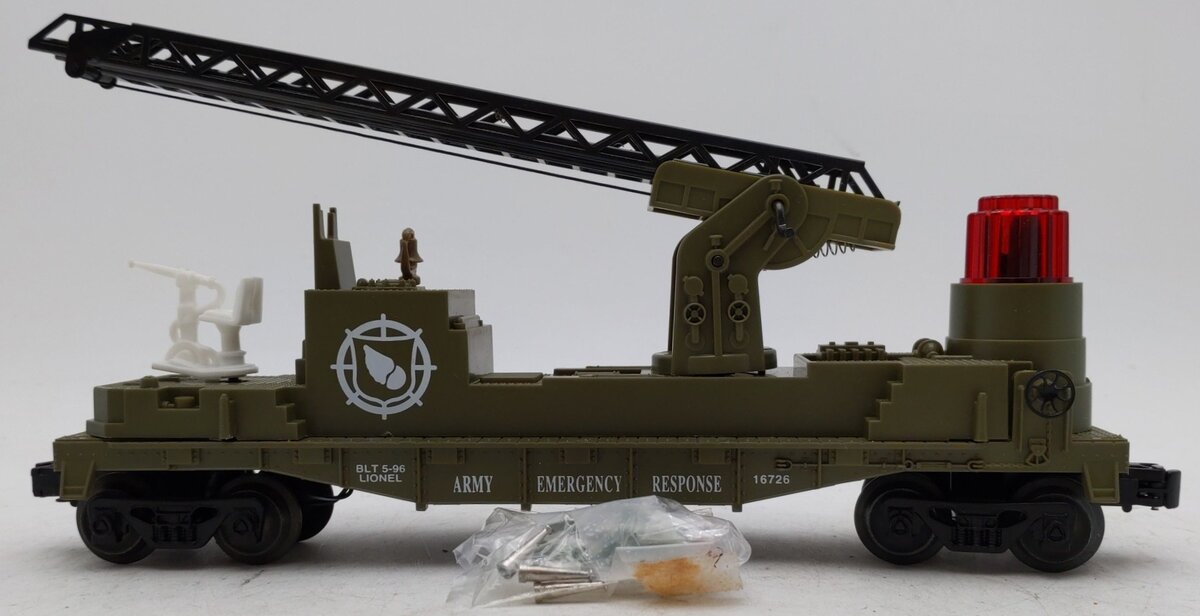 Lionel 6-16726 O Gauge Army Fire Ladder Car EX