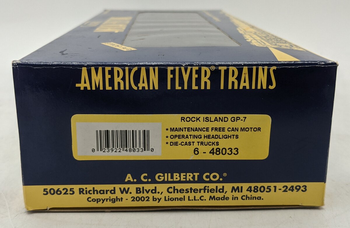 American Flyer 6-48033 S Rock Island GP-7 Diesel Locomotive #1272 LN/Box