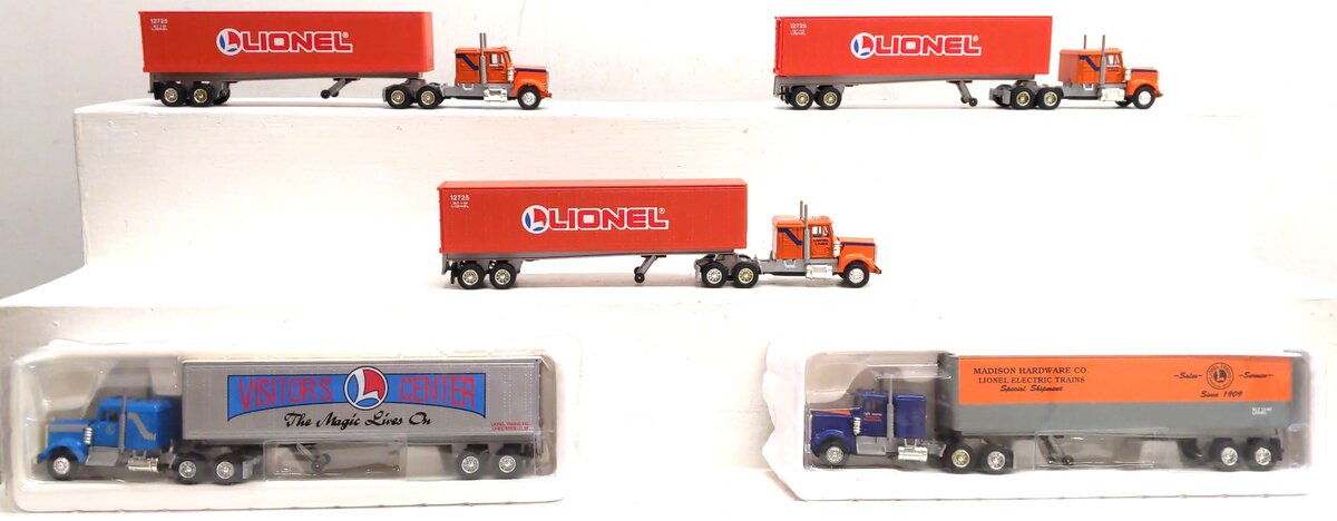 Lionel O Gauge Assorted Tractor and Trailers: 12725, 12860, 52025 [5] LN/Box