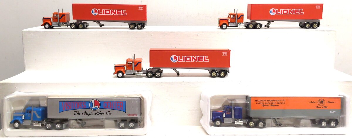 Lionel O Gauge Assorted Tractor and Trailers: 12725, 12860, 52025 [5] LN/Box