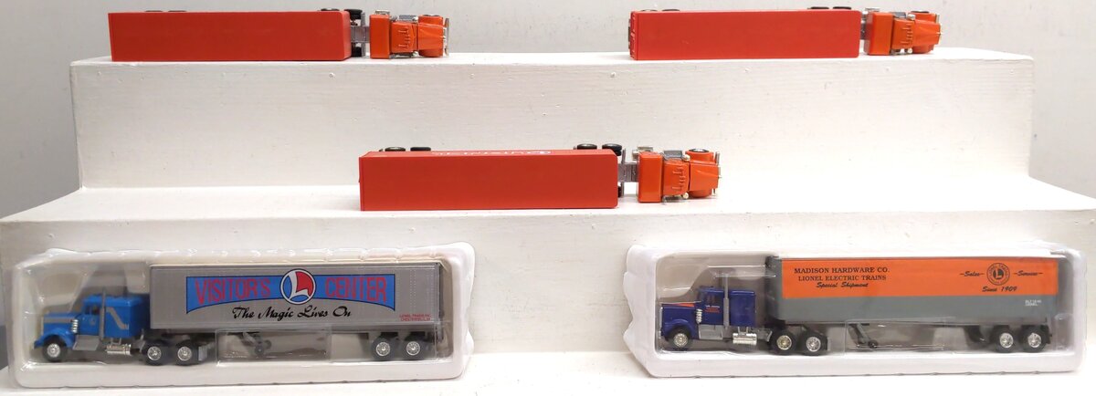 Lionel O Gauge Assorted Tractor and Trailers: 12725, 12860, 52025 [5] LN/Box