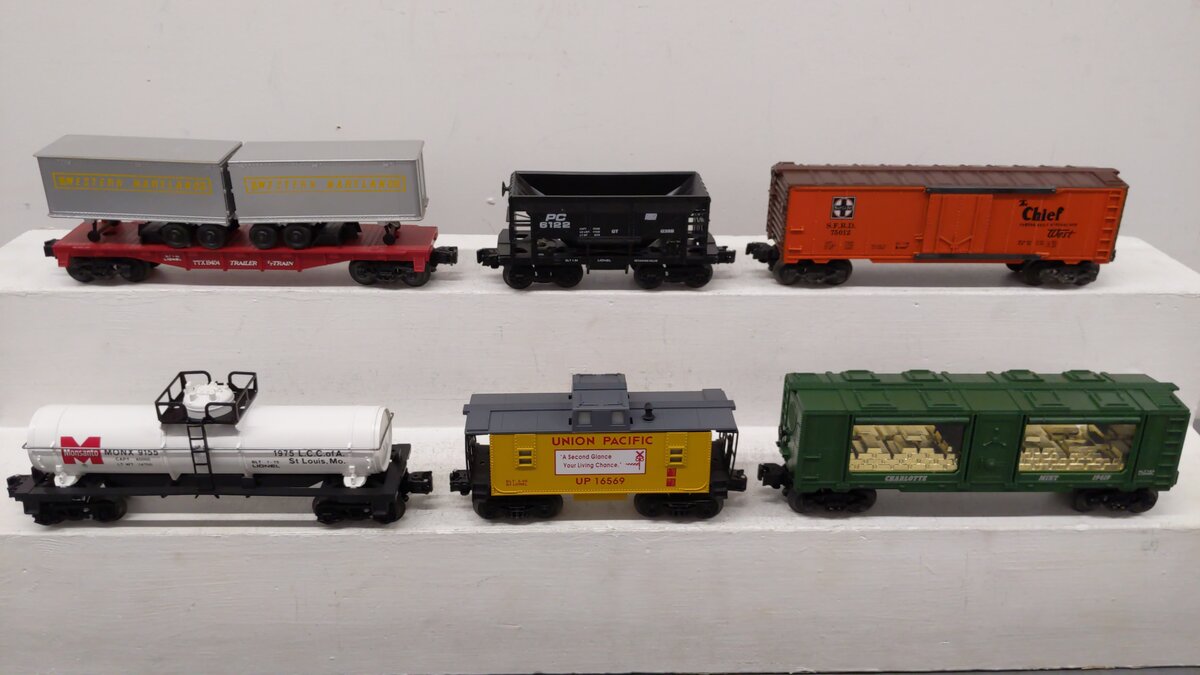 Lionel O Assorted Freight Cars 6-19419, 6-19404, 6-9155, 6-19282, 6-16581[6] EX/Box