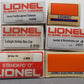 Lionel O Assorted Freight Cars 6-9168, 6-16750, 6-9808, 6-29213, 6-9788 [6] VG/Box