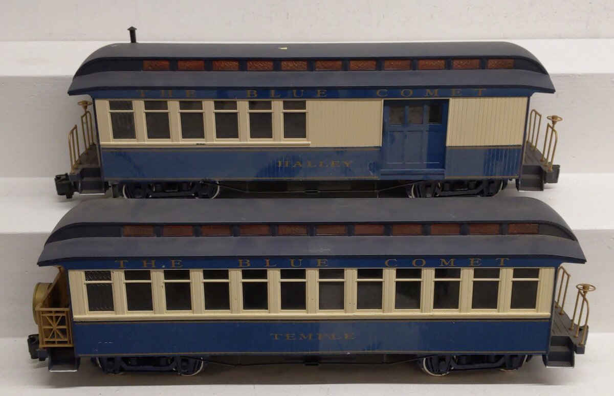 Bachmann 833 G Scale New Jersey Central Blue Comet Passenger Cars VG